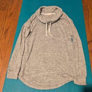 Green/Tan Heathered Cowl Neck Sweater Small